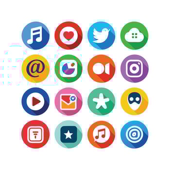 Social Media Icon Set Collection for websites and mobile applications. vector