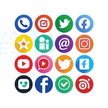 Social Media Icon Set Collection for websites and mobile applications. vector