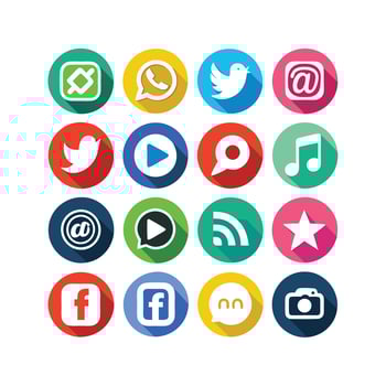 Social Media Icon Set Collection for websites and mobile applications. vector