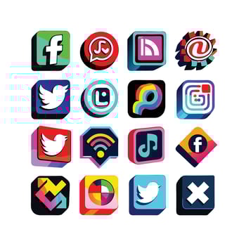Social Media Icon Set Collection for websites and mobile applications. vector