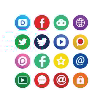 Social Media Icon Set Collection for websites and mobile applications. vector