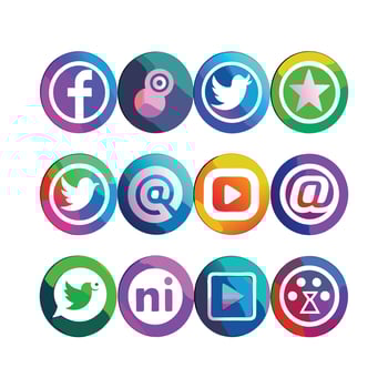 Social Media Icon Set Collection for websites and mobile applications. vector