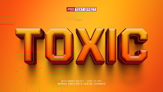 toxic text effect psd