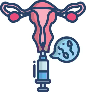 Fertilisation linear color illustration vector