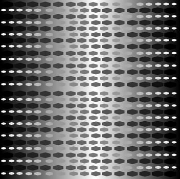 Abstract monochrome pattern in the form of oval spots and dashes on a gray background vector