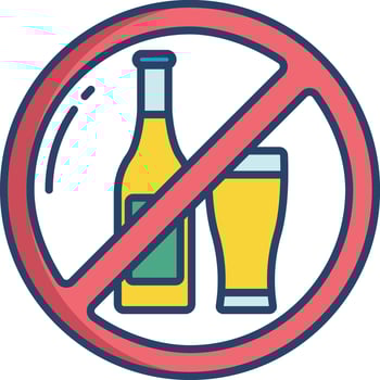 No Alcohol linear color illustration vector