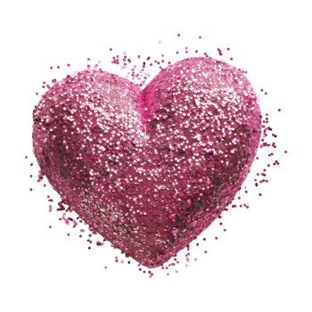 Pink Glitters Heart on Transparent Background png