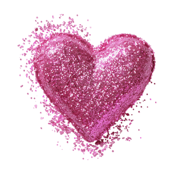 Pink Glitters Heart on Transparent Background png