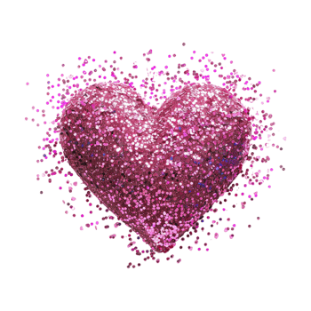 Pink Glitters Heart on Transparent Background png