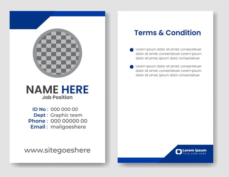 ID Card Template Design.Office Employee Id card .modern corporate identity business card template vector