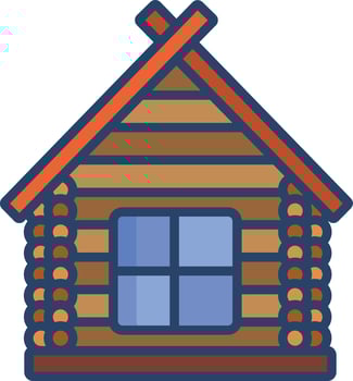 cabin linear color illustration vector