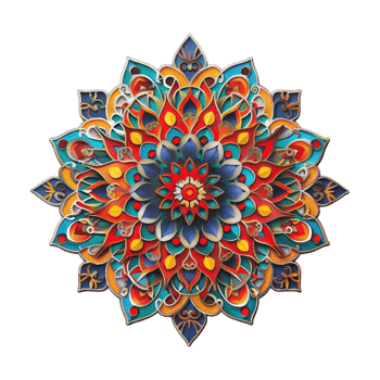 Indian Traditional Mandala Art on Transparent Background png