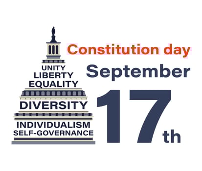 American constitution day. National USA holiday on September 17th. vector