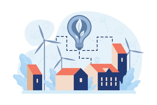 Renewable power. Sustainable electricity consumption. Energy vector