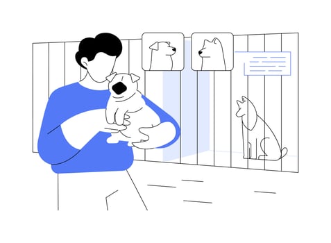 Choosing a pet isolated cartoon illustrations. vector