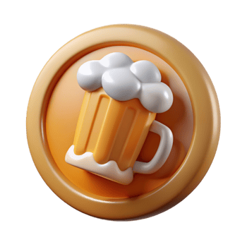 Beer Bar Logo 3d Style png