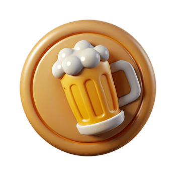 Beer Bar Logo 3d Illustration png