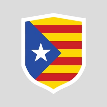 Catalonia Flag Shield Shape Frame vector