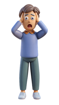 3d illustration of anxious person experiencing stress on transparent background png