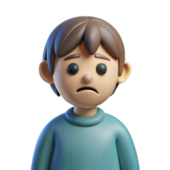 3D illustration of a sad and depressed person on a transparent background png