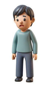 Illustration of a person feeling depressed and showing signs of sadness on a transparent background png