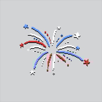 Pixel art illustration US Fireworks. Pixelated United States Fireworks. USA Fireworks Independence Day pixelated for the pixel art game and icon for website and game. old school retro. vector