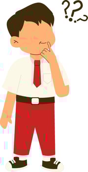 Indonesian elementary school student questioning vector