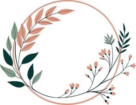 A flowery design with a green leaf in the center vector