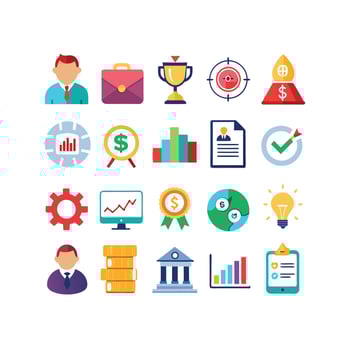 Business and Finance Icon Set Collection for Documents, Websites and Applications vector
