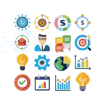 Business and Finance Icon Set Collection for Documents, Websites and Applications vector