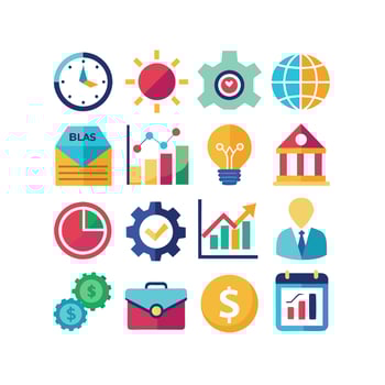 Business and Finance Icon Set Collection for Documents, Websites and Applications vector