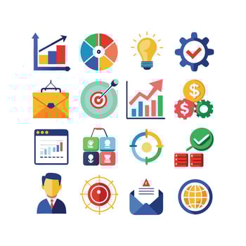 Business and Finance Icon Set Collection for Documents, Websites and Applications vector