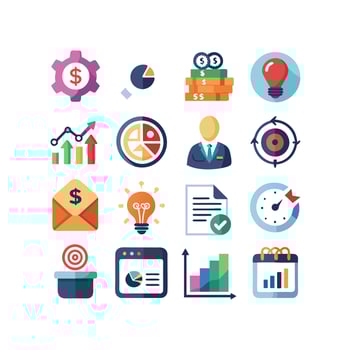 Business and Finance Icon Set Collection for Documents, Websites and Applications vector