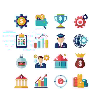 Business and Finance Icon Set Collection for Documents, Websites and Applications vector