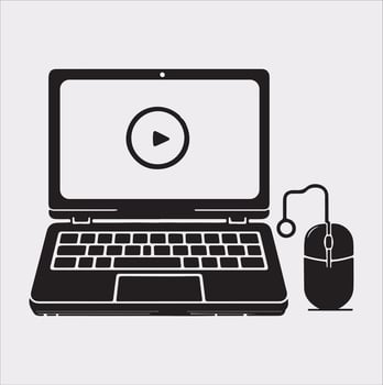 laptop silhouette on White Background vector