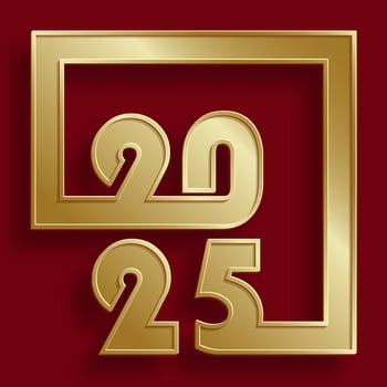 Happy New Year 2025, festive pattern on color background vector