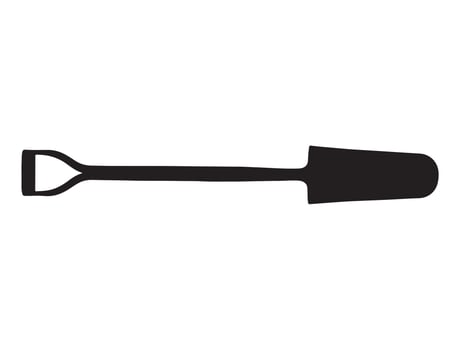 Drain spade silhouette on white background vector