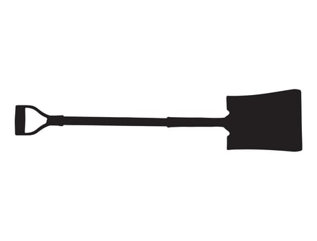 Drain spade silhouette on white background vector