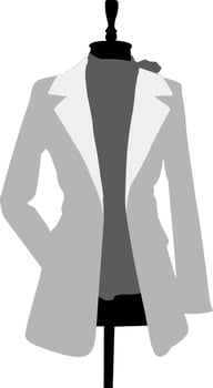 Silhouette black and white jacket in mannequin vector