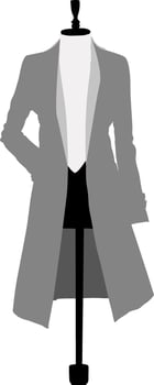 Silhouette black and white jacket in mannequin vector