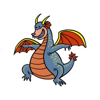 dragon hand drawing illustration for design, template, icon, logo, mascot, etc vector