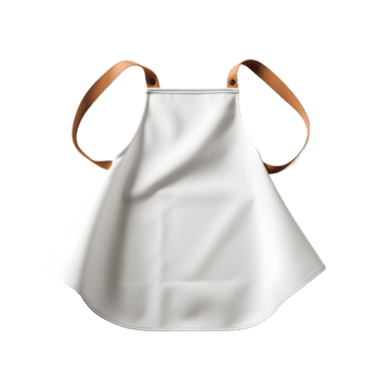 White kitchen apron on transparent background png