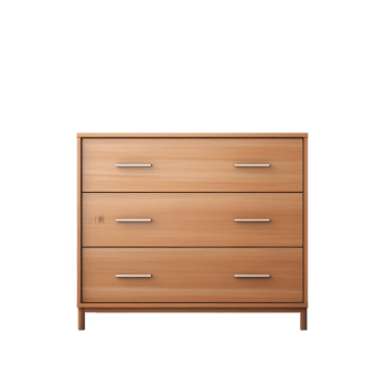 Wooden chest of drawers in the room. on transparent background png