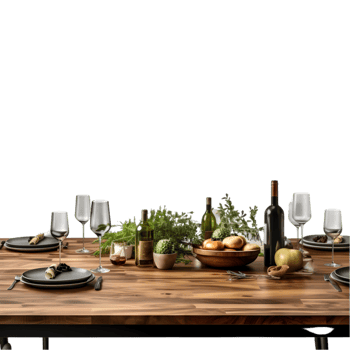 Dining room interior on transparent background png