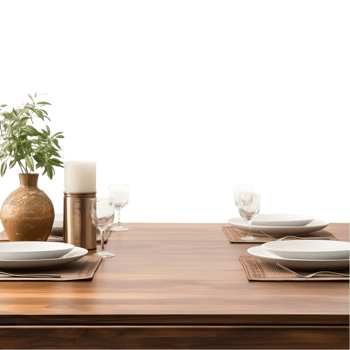 Dining room interior on transparent background png