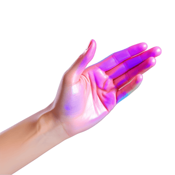 Colorful hand on transparent background png