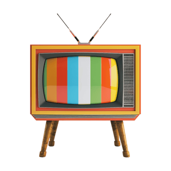 Vintage TV on Transparent Background png