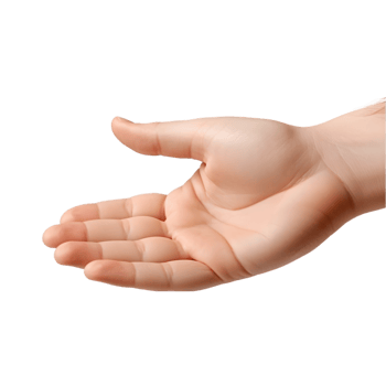 hand showing five fingers on transparent background png