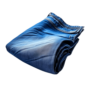 Stack of blue jeans on transparent background png