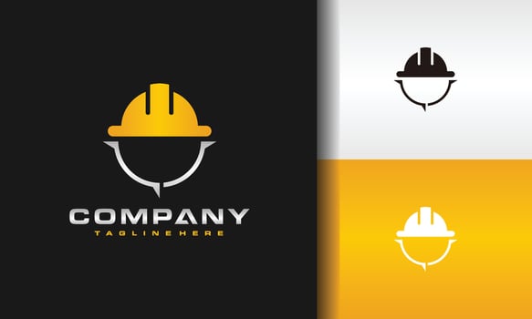 compass logo construction helmet vector